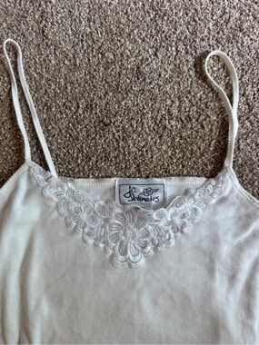 White Lace-Trim Vintage Intimate Camisole
